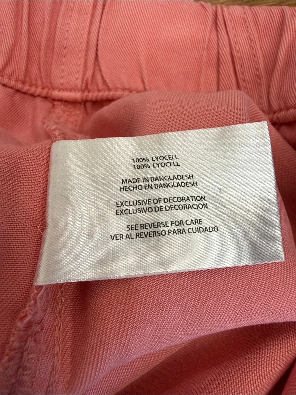 Gap Lyocell Pull On Shorts Peachy Pink Elastic Waist Casual Lounge Size Large